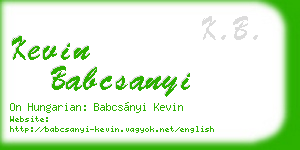 kevin babcsanyi business card