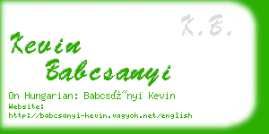 kevin babcsanyi business card